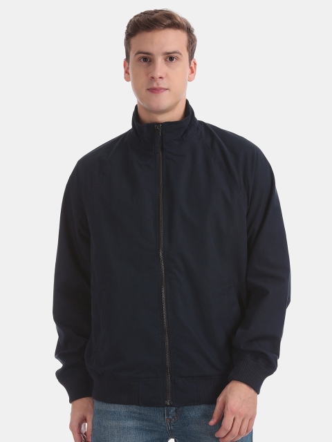 

GAP Men Navy Blue Solid Bomber