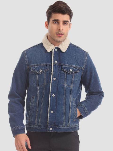 

GAP Men Blue Solid Denim Jacket