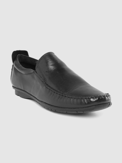 

Lee Cooper Men Black Solid Leather Loafers