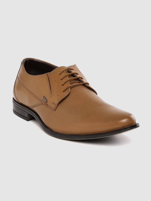 

Lee Cooper Men Tan Brown Textured Formal Leather Derbys