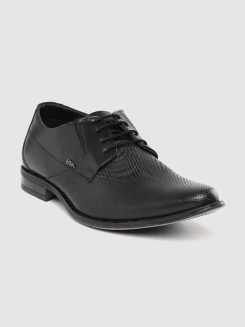 

Lee Cooper Men Black Leather Textured Formal Derbys