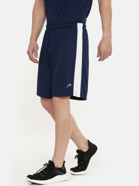 

Proline Active Men Navy Blue Solid Regular Fit Pro-Dry Sports Shorts With Side Stripes