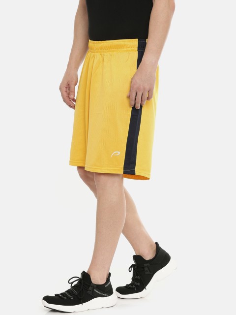 

Proline Active Men Yellow Self Design Regular Fit Pro-Dry Sports Shorts With Side Stripes