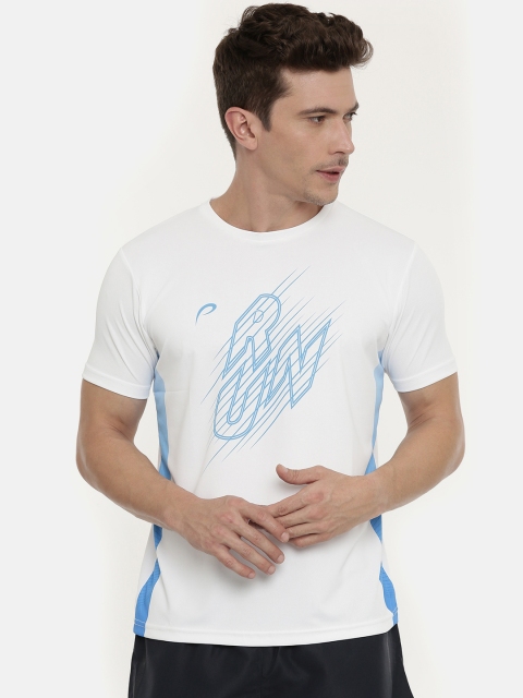

Proline Active Men White & Blue Printed Prodry Round Neck T-shirt