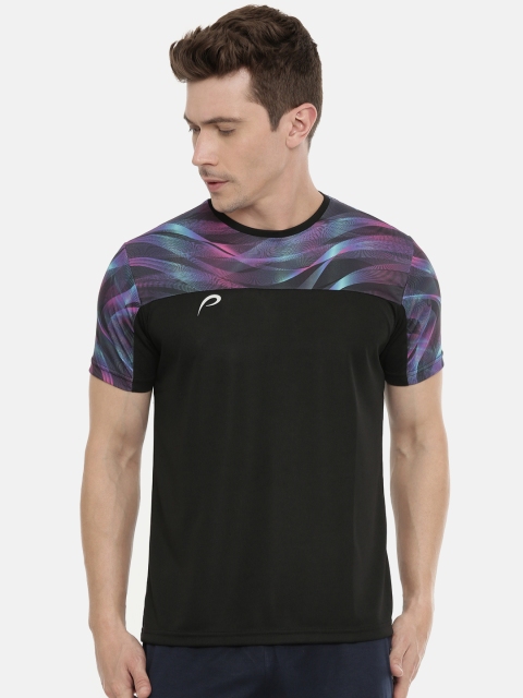 

Proline Active Men Black & Purple Printed Prodry Round Neck T-shirt
