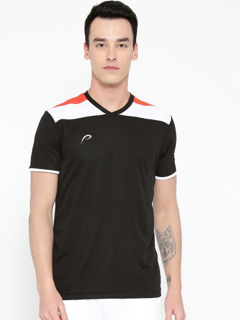 

Proline Active Men Black & White Colourblocked V-Neck Football T-shirt