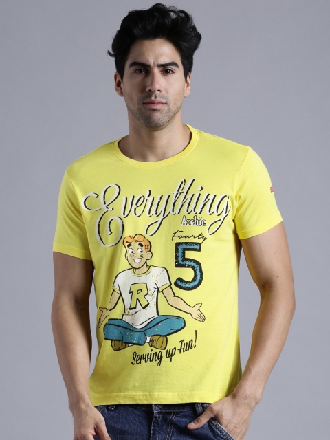 

Kook N Keech Archie Yellow Printed T-shirt