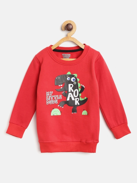 

Eteenz Boys Red Printed Sweatshirt