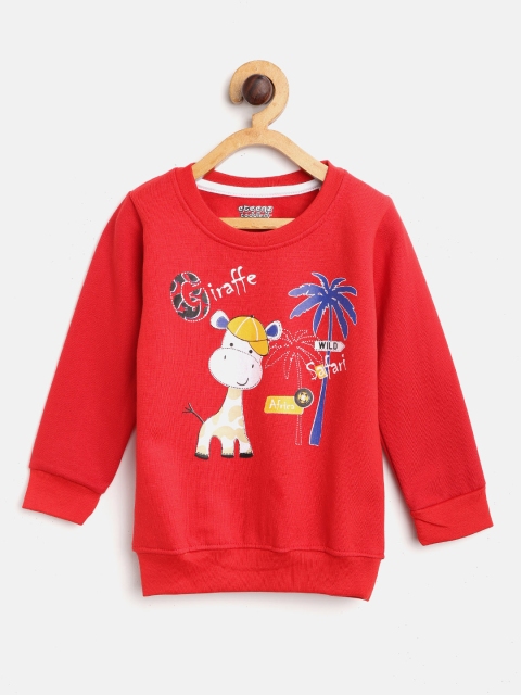 

Eteenz Boys Red Printed Sweatshirt