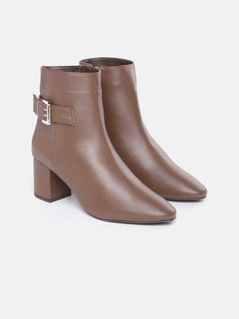 

CORSICA Women Brown Solid Mid-Top Heeled Boots