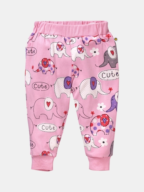 

Pranava Girls Pink Elephant Printed Organic Cotton Sustainable Lounge Pants