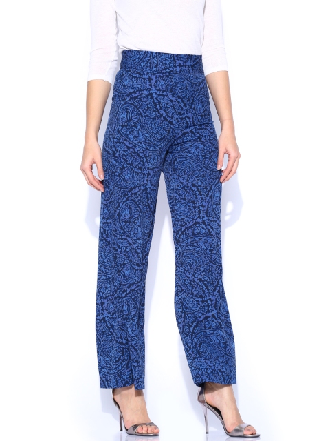 

Tokyo Talkies Blue Paisley Print Palazzos