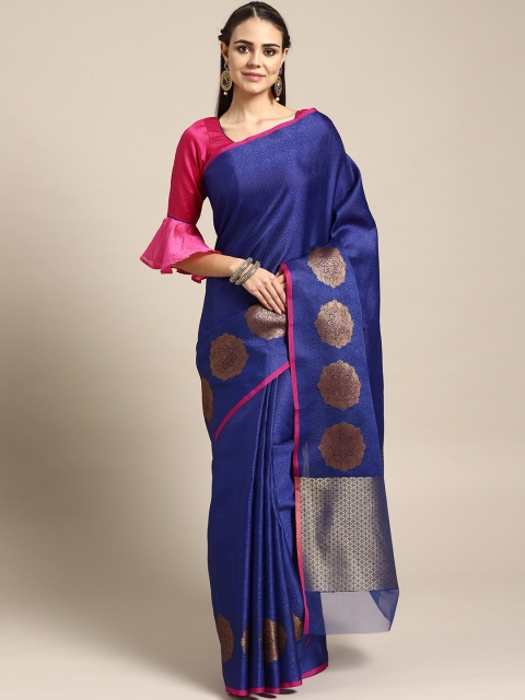 

Chhabra 555 Blue Brocade Woven Design Banarasi Saree