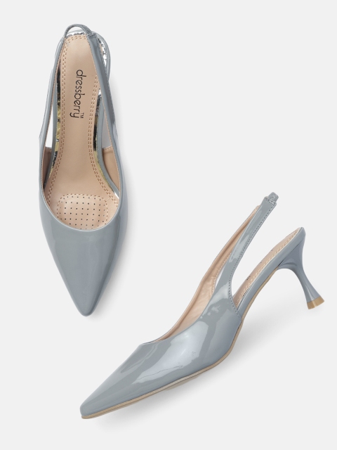 

DressBerry Women Grey Solid Heels