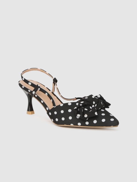 

DressBerry Women Black & White Printed Heels With Bows