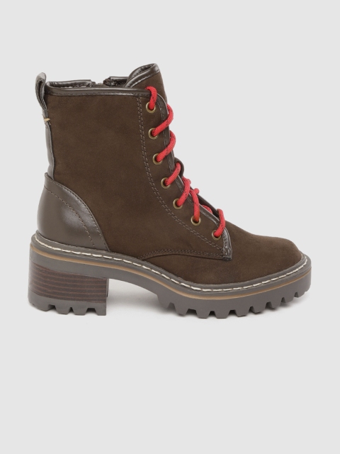 

Marks & Spencer Women Coffee Brown Solid Heeled Boots