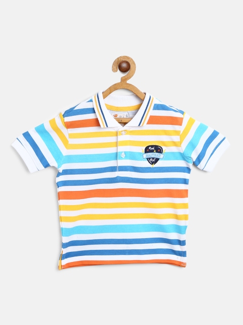 

Nauti Nati Boys Multicoloured Striped Polo Collar T-shirt, Multi