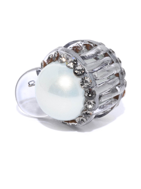 

Priyaasi Grey & White Stone-Studded & Beaded Claw Clip