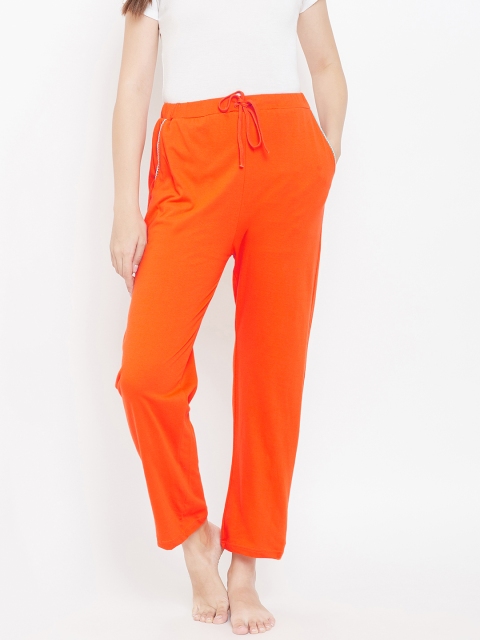 

9teenAGAIN Women Orange Solid Lounge Pants