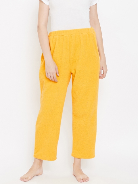 

9teenAGAIN Women Yellow Solid Lounge Pants