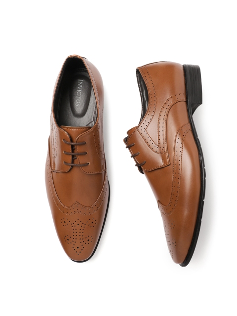 

INVICTUS Men Tan Brown Solid Formal Brogues