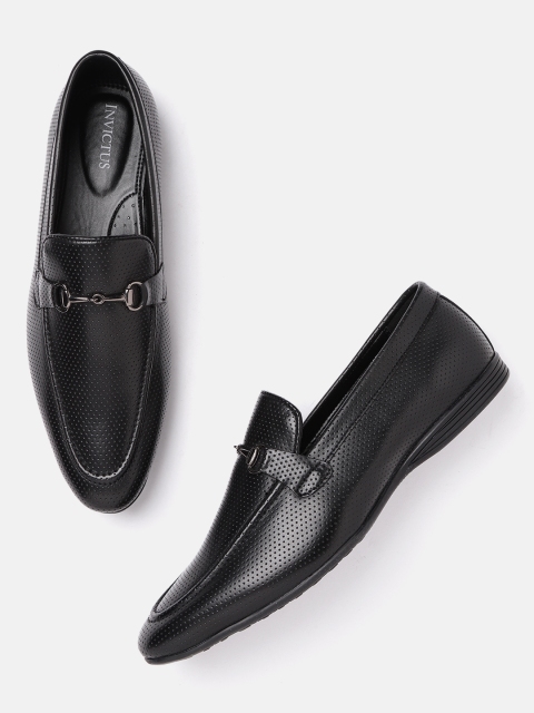 

INVICTUS Men Black Perforated Formal Slip-Ons
