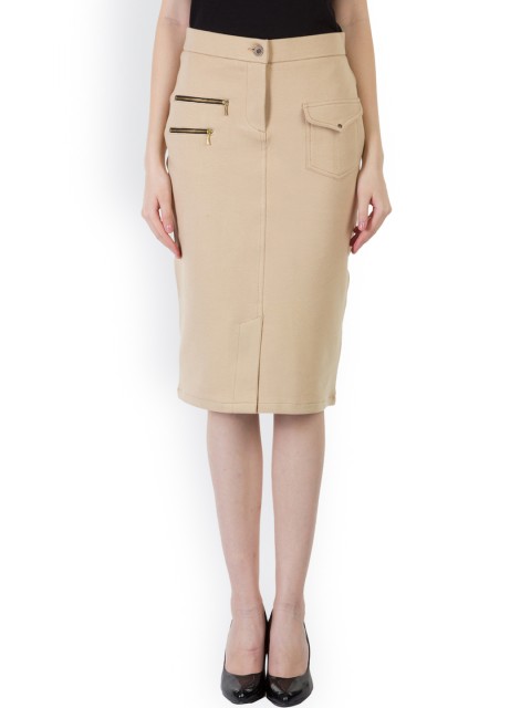 

Rider Republic Beige Pencil Skirt
