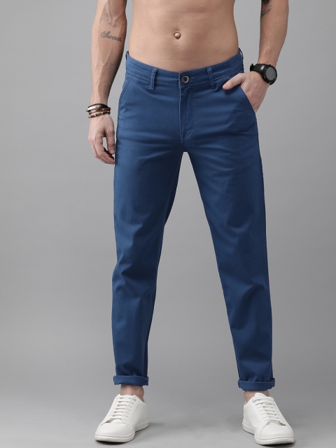 

Roadster Men Blue Regular Fit Solid Chinos