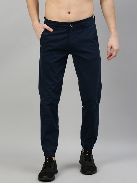 

Roadster Men Navy Blue Regular Fit Self Design Joggers