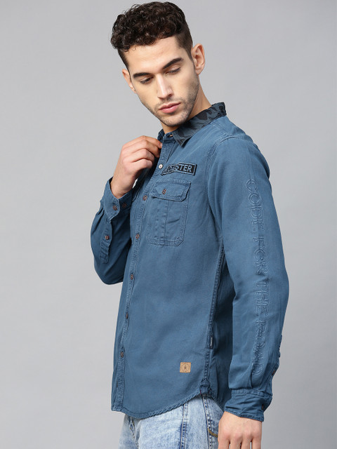 

Roadster Men Blue Regular Fit Solid Casual Shirt