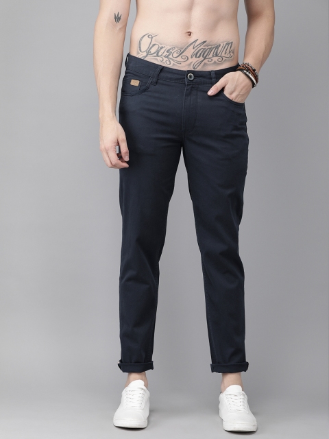 

Roadster Men Navy Blue Regular Fit Solid Chinos