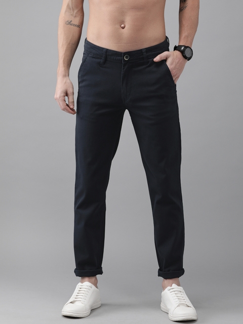 

Roadster Men Navy Blue Regular Fit Solid Chinos