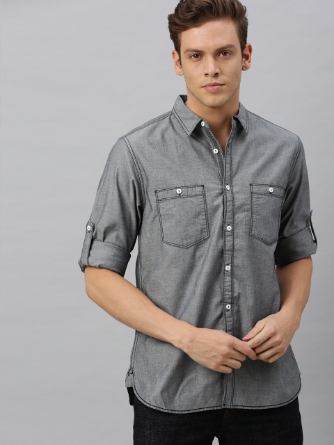 

Roadster Men Navy Blue Regular Fit Solid Casual Shirt