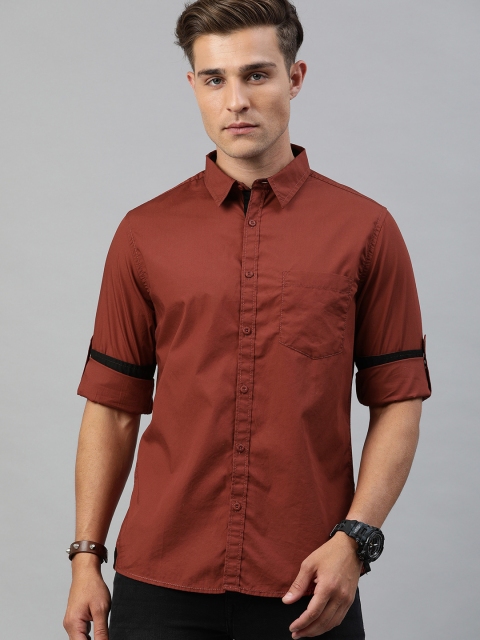 

The Roadster Lifestyle Co Men Brown Regular Fit Solid Casual Shirt