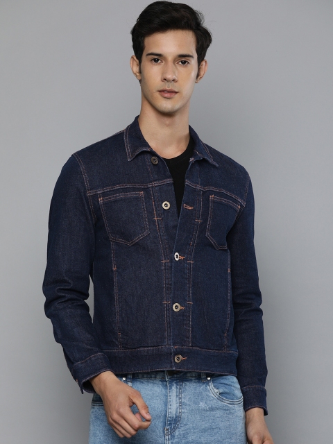 

Louis Philippe Jeans Men Blue Solid Denim Jacket