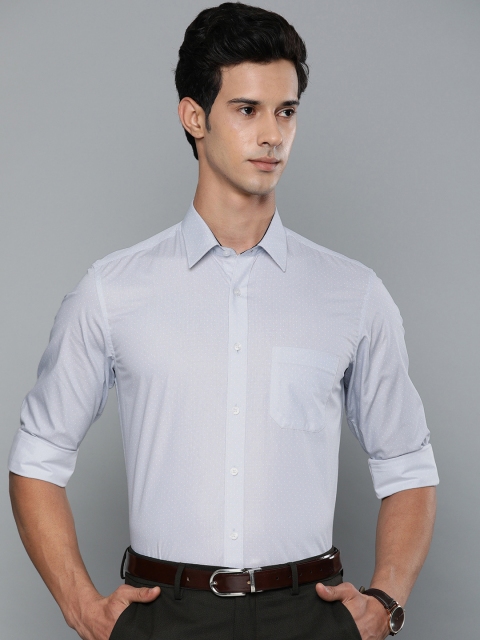 

Louis Philippe Men Blue & White Slim Fit Printed Formal Shirt