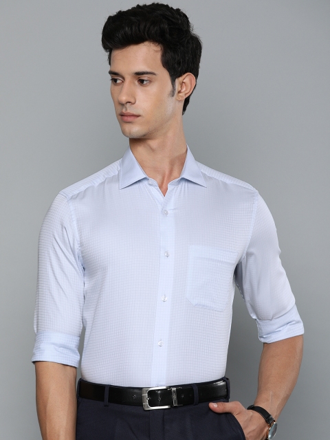 

Louis Philippe Men Blue & White Classic Fit Self Checked Formal Shirt