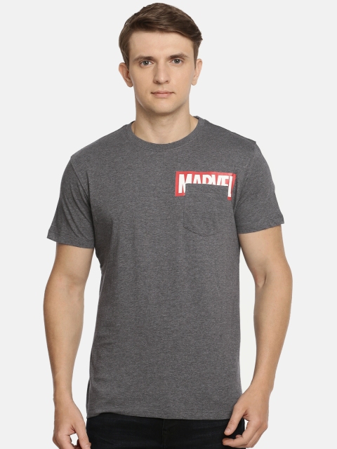

Lee Men Charcoal Grey Solid Marvel Slim Fit Round Neck T-shirt