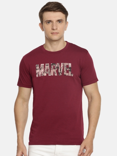 

Lee Men Maroon Printed Marvel Slim Fit Round Neck Pure Cotton T-shirt
