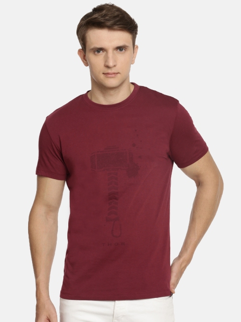 

Lee Men Maroon Printed Thor Slim Fit Round Neck T-shirt