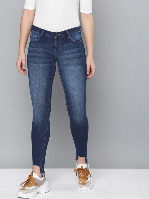 

HERE&NOW Women Blue Super Skinny Fit Mid-Rise Clean Look Stretchable Jeans