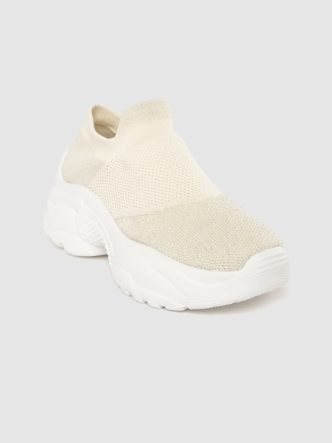 

Carlton London sports Women Cream-Coloured Flatform Running Shoes