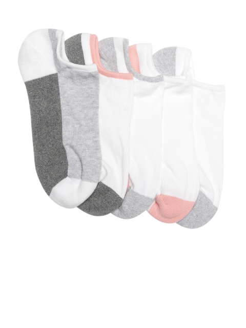 

Marks & Spencer Women Pack of 5 Colourblocked Ankle-Length Socks, White