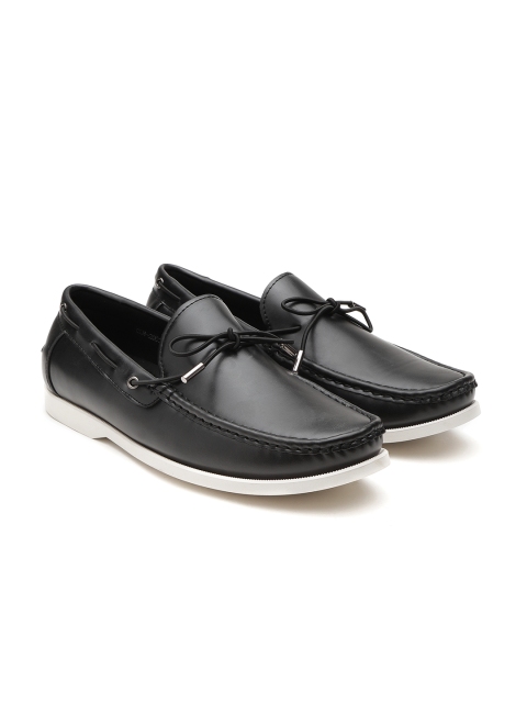 

Carlton London Men Black Solid Boat Shoes