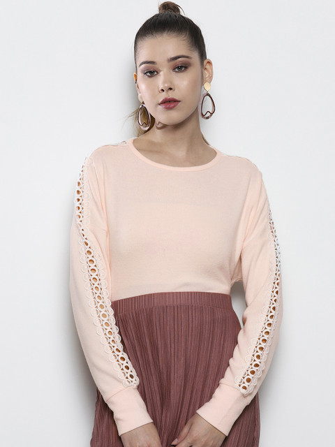 

DOROTHY PERKINS Women Pink Solid Pullover Sweater