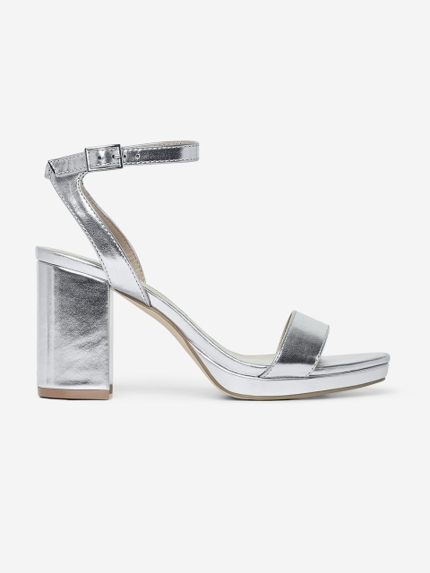 

DOROTHY PERKINS Women Silver-Toned Solid Heels