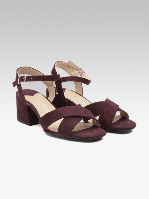 

DOROTHY PERKINS Women Burgundy Solid Heels