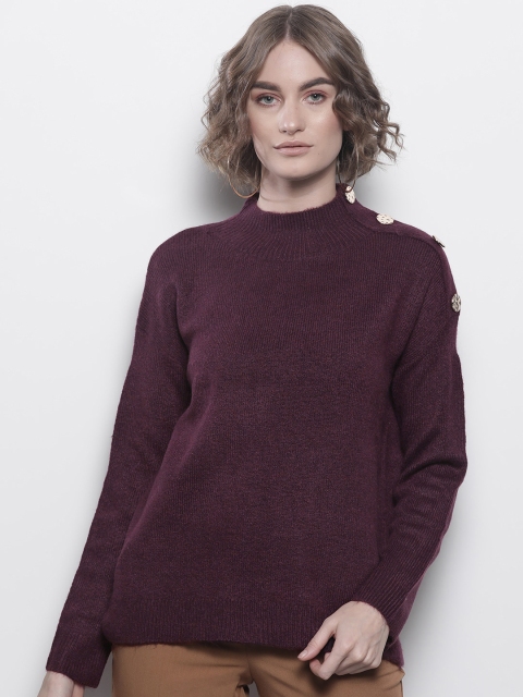 

DOROTHY PERKINS Women Purple Solid Sweater