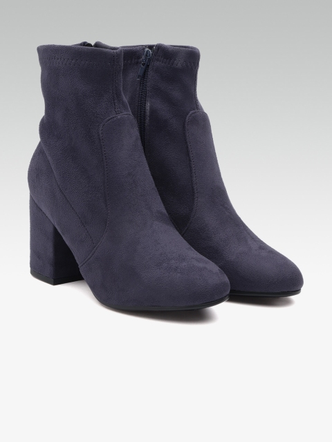 

DOROTHY PERKINS Women Navy Blue Solid Heeled Boots