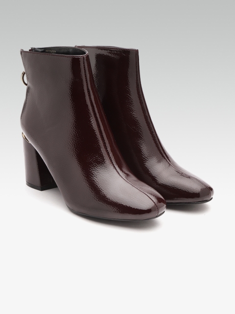 

DOROTHY PERKINS Women Burgundy Solid Heeled Boots